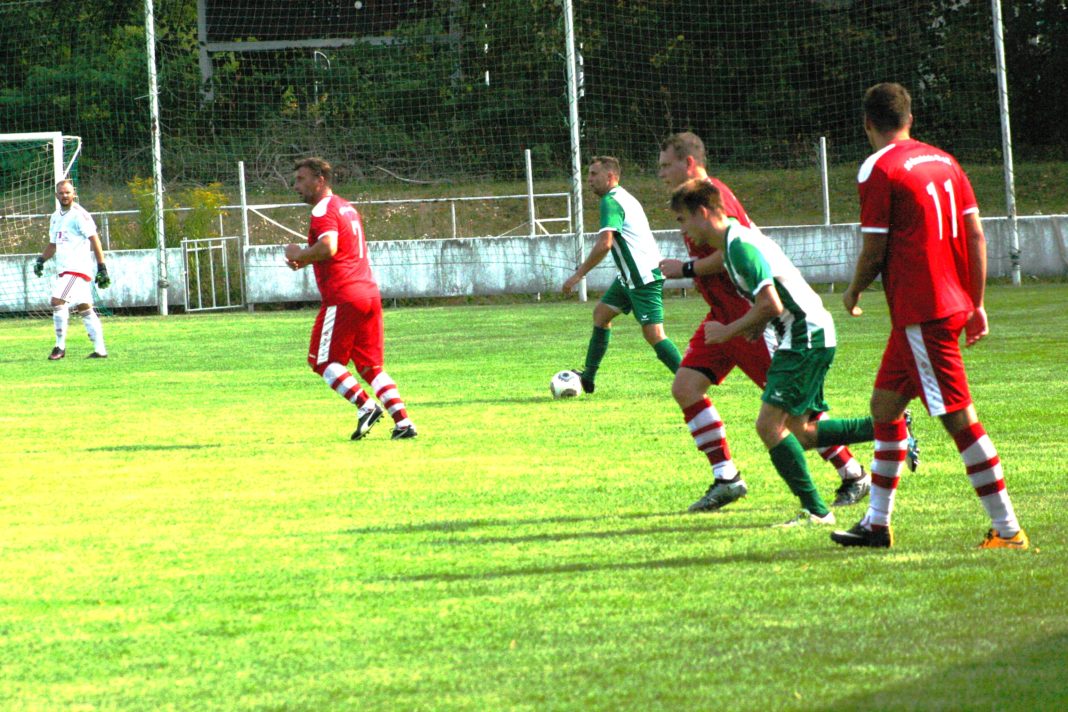 Die Grün-Weißen von Chemie Böhlen starteten mit ihrem 5:0-Sieg gegen die SG Gnandstein 49 in Rot bestens in die Oberliga-Punktspielsaison 2018/19.Foto: wr