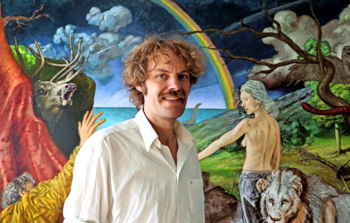 Porträt von Künstler Michiel Frielink in seinem Atelier in der Franz-Flemming-Straße 43a in Leipzig