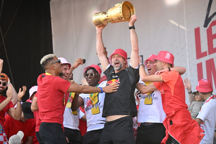 Feierlichkeiten zum Gewinn des DFB Pokals 2023 i Fanfest von RB Leipzig auf der Festwiese.