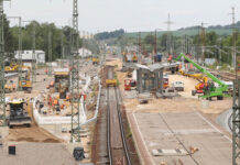 Großbaustelle Bahnhof Gößnitz DB Deutsche Bahn die Vollsperrung dauert einen Monat länger Foto: Mario Jahn