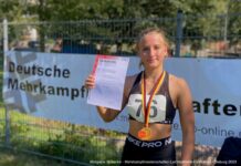 Sie holte sich schon den zweiten Meistertitel im Leichtathletik-Fünfkampf: Morgaine Rosenke.