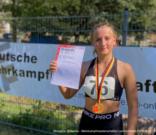 Sie holte sich schon den zweiten Meistertitel im Leichtathletik-F&uuml;nfkampf: Morgaine Rosenke.