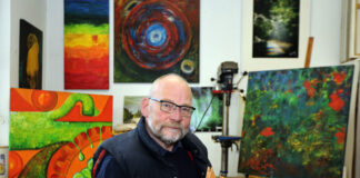 Künstler Uwe Schürmann in seinem Atelier in der Könneritzstraße in Leipzig.