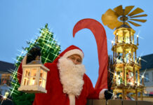 Kerstin Höhne ist in Wurzen seit Jahrzehnten als Weihnachtsfrau unterwegs. Foto: Frank Schmidt