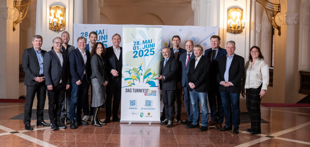 Zur konstituierenden Sitzung fand sich in diesen Tagen das Kuratorium für das Internationale Deutsche Turnfest Leipzig 2025 im Neuen Rathaus der Messestadt zusammen. Foto: Eric Kemnitz