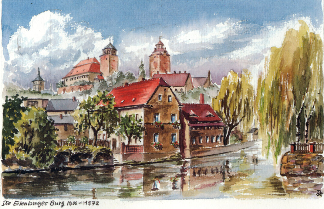 Eilenburger Burg im Wandel der Zeit nach Original-Aquarellen von Roma-Kratzsch-Lange.