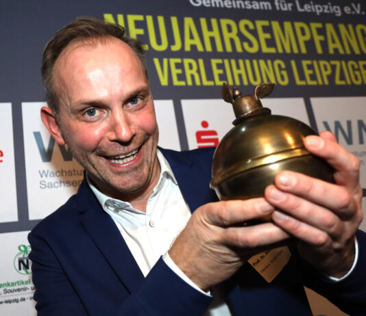 Verleihung der Leipziger Lerche an Michael Maul in der LVZ-Kuppel. Foto: Andr&eacute; Kempner