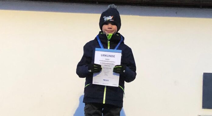 oskar Oskar Müller vom SV Lokomotive Eilenburg wird Sachsenmeister im Ski springen. Foto: privat