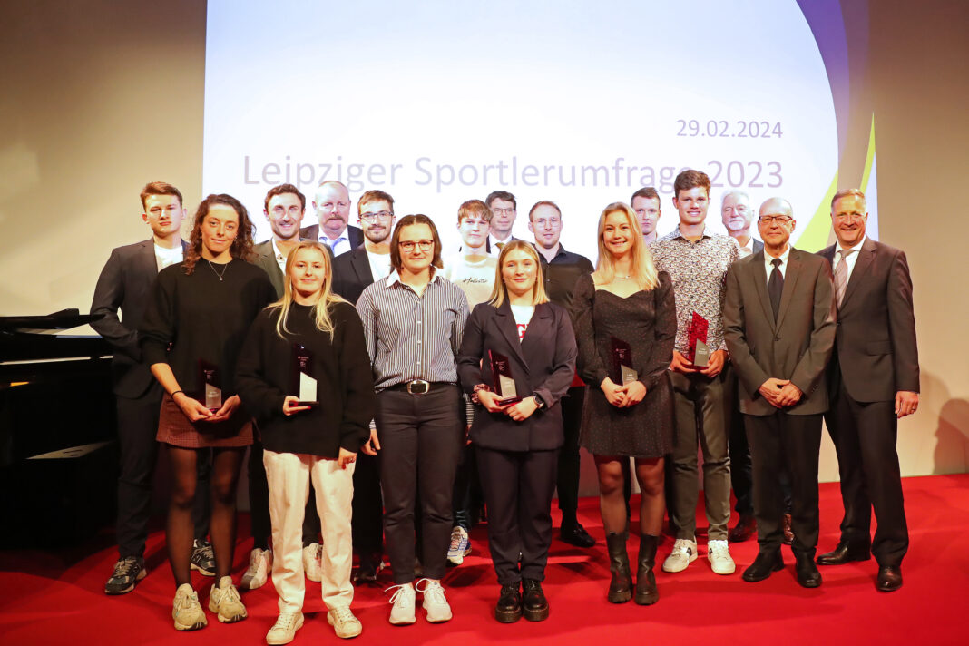Alle auf einen Blick: Diese Athletinnen und Athleten wurden bei der Leipziger Sportlerehrung ausgezeichnet. Foto: Jan Kaefer/SSB Leipzig