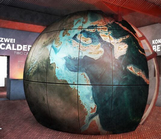 Die Simulation zeigt, wie die Dauerausstellung im Geopark Porphyrland am Standort R&ouml;cknitz aussehen soll. Grafik: Geopark Porphyrland