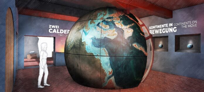 Geoportal_R__cknitz_Konzept_c_KOCMOC_Exhibitions_Leipzig Die Simulation zeigt, wie die Dauerausstellung im Geopark Porphyrland am Standort Röcknitz aussehen soll. Grafik: Geopark Porphyrland