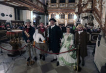 Altenburger Kindermuseumsnacht 2024 - Museumsmitarbeiter Mario Gawlik, Toni Janosch Krause, Uwe Strömsdörfer, Kathleen Gräfe und Dirk Sparborth. Foto: Jens Paul Taubert