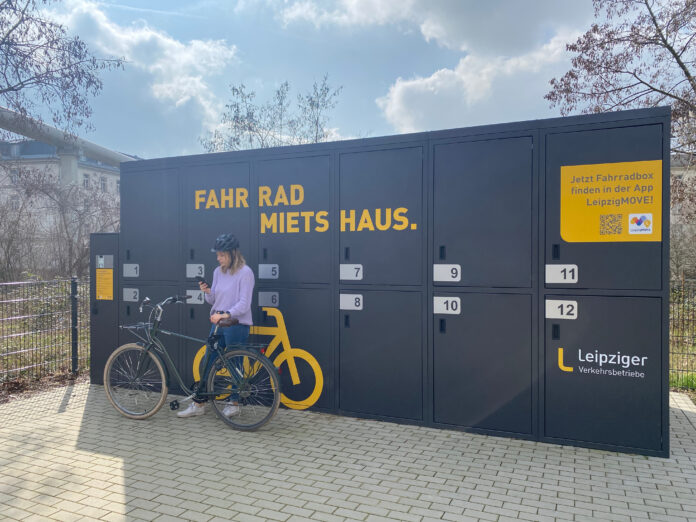 196-fra-BikeIT-Start-Foto1 Ab sofort nutzbar: Gesicherte Garagen und Boxen für Fahrräder sorgen an ausgewählten Bahnhöfen und Haltestellen für Sicherheit. Foto: L-Gruppe