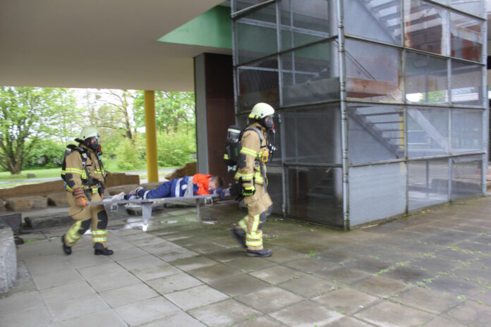 Menscherettung war Teil der Katastrophen&uuml;bung in Wurzen. Foto: Mike K&ouml;hler