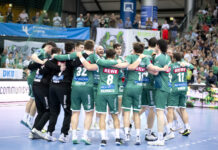 Auch in der kommenden Spielzeit wollen die grün-weißen Bundesliga-Handballer wieder so feiern - dafür startet am 18. Juli die entsprechende Vorbereitung. Foto: Klaus Trotter