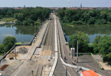 Die Zeppelinbrücke in der Jahnallee in Leipzig ist derzeit noch Baustelle. Foto: Andre Kempner
