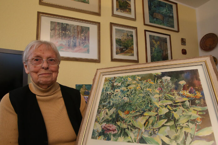 Ursula Jobst wird 90. Jahre Ursula Jobst in einer Aufnahme vom März 2019. Damals feierte die geschätzte Künstlerin ihren 90. Geburtstag. Foto: Mario Jahn