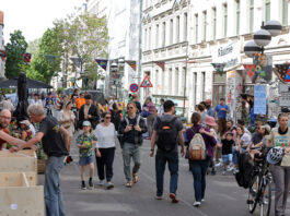 Die Merseburger Stra&szlig;e in Leipzig wurde zur Flaniermeile umge- staltet. Foto: Andr&eacute; Kempner
