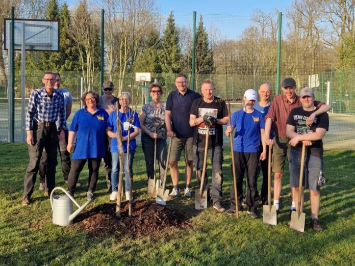 Auf dem Gel&auml;nde des Ruderclubs Eilenburg e.V. wurden f&uuml;nf Ostb&auml;ume durch die Vereinsmitglieder gepflanzt. Foto: Ruderclub