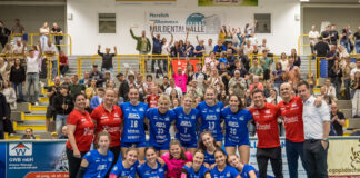 Das letzte Spiel der Saison gewannen die ESA Volleys zwar nicht, aber die Stimmung in der Muldentalhalle war trotzdem bestens. Foto: Memofotografie