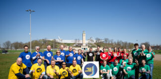 Sie wollen die Olympischen und Paralympischen Spiele 2040 nach Leipzig holen: Die Sportbegeisterten haben dafür den Verein "Gold for Leipzig" ins Leben gerufen. Foto: Christian Modla