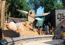 Feiert den zehnten Geburtstag: Der Bärenburg-Spielplatz im Leipziger Zoo. Foto: Unikatum