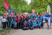 Auf dieses Ergebnis kann das Team vom Leipziger Beneflitz stolz sein: Bei dem Lauf kamen rund 15000 Euro für die Kinder- und Jugendarbeit zusammen. Foto: Johanniter Leipzig