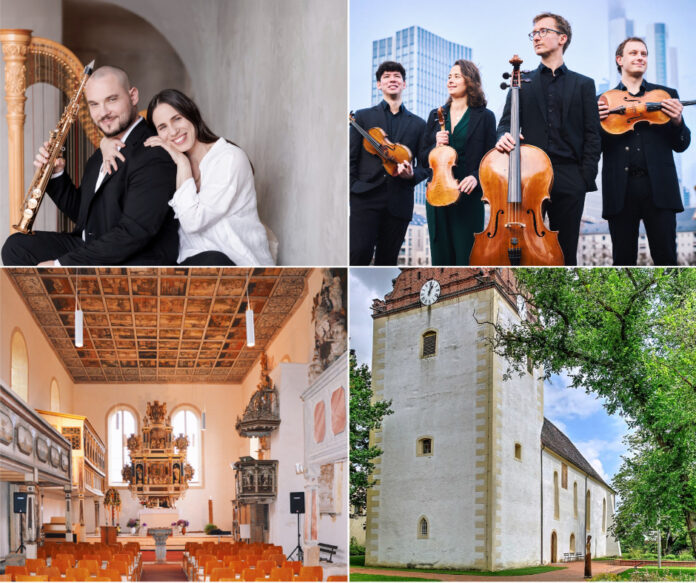 Photo-Collage Am 24. August sorgt das Duo Duor gemeinsam mit dem Eliot Quartett für Klangzauber in der Evangelischen Kirche Löbnitz, unter deren Dach sich einer der bedeutendsten Sakralräume Mitteldeutschlands befindet. Foto-Collage: Veranstalter