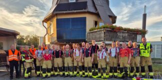 Gruppenbild nach der gemeinsamen Übung an der Neuholländer Mühle in Wyhra. Foto: privat