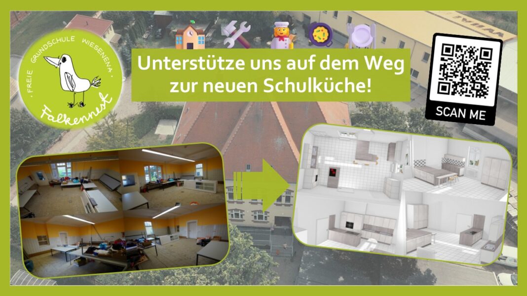 Die Freie Grundschule Falkennest in Wiesenena will per Cowdfunding eine neue Schulküche finanzieren. Logo: Grundschule