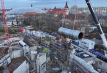 Leipziger Zoo macht bauliche Fortschritte bei „Feuerland“ Ein Tunnelstück für das zukünftige Feuerland wird geliefert. Foto: Zoo Leipzig