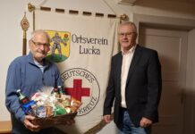 Dieter Patzig und Michael Fleck, Vorsitzender des DRK in Lucka. Foto: DRK