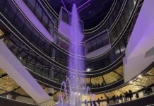 Springbrunnen im NEO-Lichthof sprudelt wieder Was für ein Comeback: Der Springbrunnen im Leipziger Neo ist wieder in Gang! Foto: ec Advisors GmbH