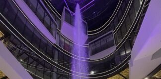 Was f&uuml;r ein Comeback: Der Springbrunnen im Leipziger Neo ist wieder in Gang! Foto: ec Advisors GmbH