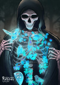 Die Figur des g&uuml;tigen Sensenmanns, des Loving Reaper, stammt aus der Feder von Jenny Jinya.