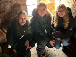 Anne Dietrich, Greta Stein und Zoe Gentsch (v.l.) haben sich im Rahmen einer Projektarbeit mit dem Schutz der Schleiereule besch&auml;ftigt. Foto: PM