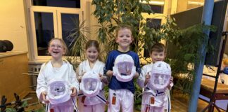 Henry Walter, Emma Wolst, Aurelia Dentler und Sviatoslav Vitrenko sind in diesem Jahr neu im Karate-Landeskader (Kumite). Foto: PM
