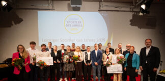 Die besten Sportlerinnen und Sportler aus Leipzig auf einem Foto: Die Gewinnerinnen und Gewinner der allj&auml;hrlichen SSB-Umfrage wurden in diesen Tagen geehrt. Foto: Christian Modla