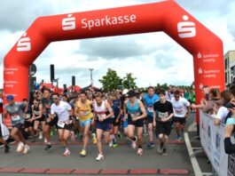 Rund 1000 Kinder und Erwachsene starteten beim Sparkassen-Team-Run Landkreis Leipzig am KAP Zwenkau 2025. Foto: privat