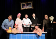 Thorsten Wolf bringt Hommage an Loriot auf die Bühne Sie wollen Loriot mal anders auf die Bühne bringen: Thorsten Wolf, Sven Beese, Sabine Kühne-Londa, Hartmut Schwarze, Erik Heimannsberg, Ben Turecek und Dieter Richter (v.l.). Foto: André Kempner