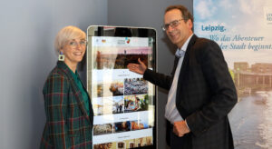 Volker Bremer, Ge-sch&auml;ftsf&uuml;hrer der Leipzig Tourismus und Marketing (LTM) freut sich &uuml;ber das gro&szlig;e Besucherinteresse. Foto: Andr&eacute; Kempner