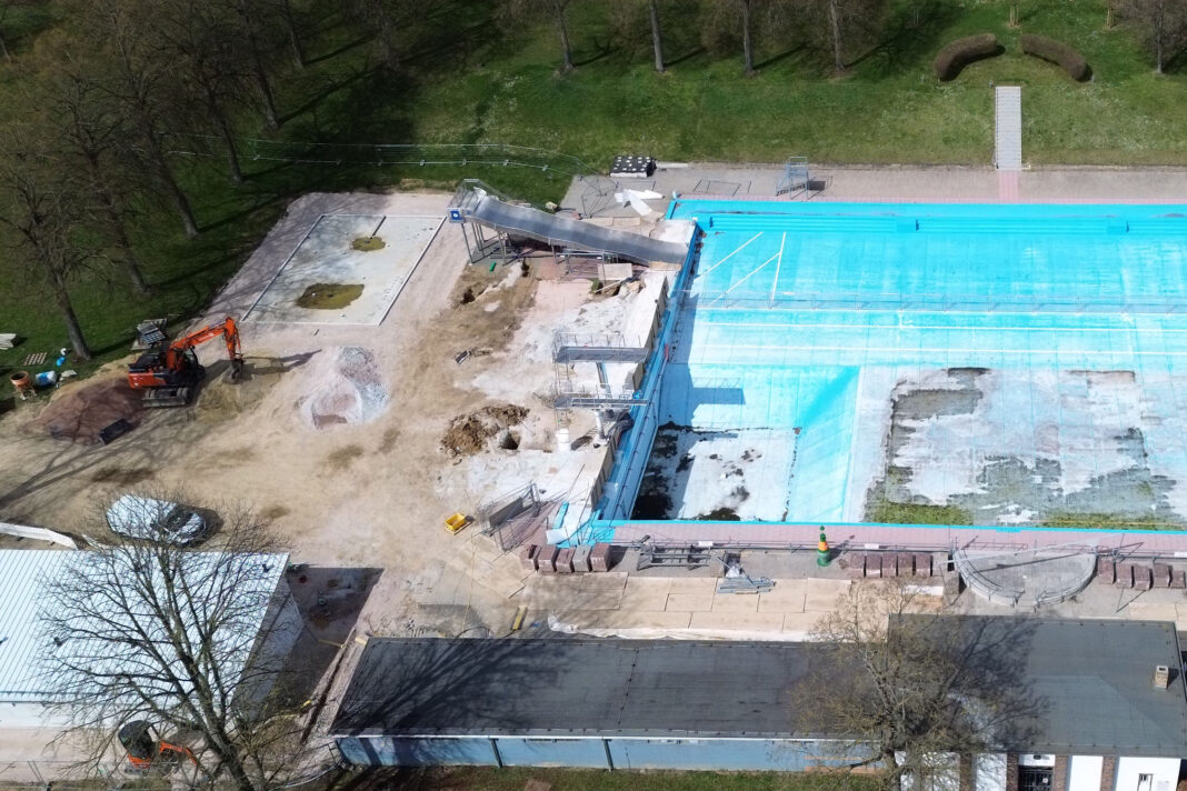 Blick auf die Bauarbeiten
