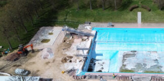 Blick auf die Bauarbeiten