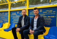 Trainer Torsten Ziegner (r.) und Gesch&auml;ftsf&uuml;hrer Toni Wachsmuth. Foto: 1. FC Lok