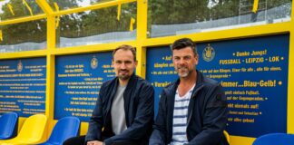 Trainer Torsten Ziegner (r.) und Gesch&auml;ftsf&uuml;hrer Toni Wachsmuth. Foto: 1. FC Lok