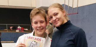 Eilenburger Judo-Team blickt auf erfolgreiche Tage zurück Aus Rodewisch konnte Alexander Blanke - hier mit Trainerin Leonie Erlebach - die Bronze-Medaille bei den U13 Landesmeisterschaften im Judo mitnehmen. Foto: JSV Eilenburg