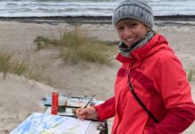 Stephanie M&uuml;ller stellt in der Hospitalkapelle Grimma ihre Aquarelle aus.. Foto: privat