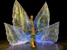 T&auml;nzerinnen der Midnightsun Dance Company sorgen bei der Revue &sbquo;Ein bunter Kessel&lsquo; am Biedermeierstrand f&uuml;r glanzvolle Showmomente. Foto: privat