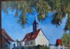 Röthaer Montagsmaler feiern 20-jähriges Bestehen mit Ausstellung in Kitzscher Diese Ansicht der Kirche Dittmannsdorf wird in der Ausstellug in Kitzscher gezeigt. Foto: PM