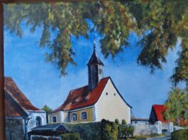 Diese Ansicht der Kirche Dittmannsdorf wird in der Ausstellug in Kitzscher gezeigt. Foto: PM